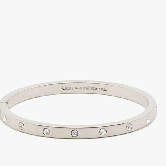Kate Spade Set in Stone Hinged Silver Bangle - Picture 3 of 8